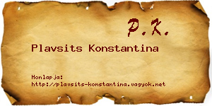 Plavsits Konstantina névjegykártya